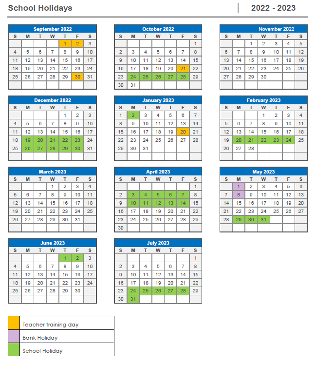 Crowcroft Park Primary School - Term Dates